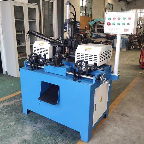 钢管双头倒角机50型自动圆管短料气动高速磨边坡口倒角机厂家供应