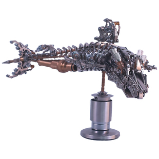 机械党械齿鲸diy金属拼装立体模型鲸鱼摆件高难度男生手工玩具