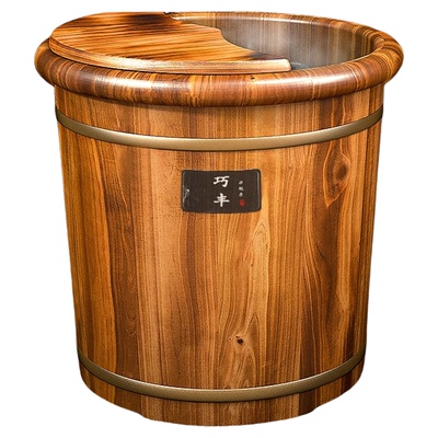 高温碳化桶泡脚桶木质过小腿保温