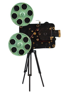 复古老式三脚架电影放映机模型