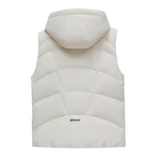 雪中飞羽绒马甲秋冬女短款韩版时尚连帽新款百搭白色鸭绒马夹背心