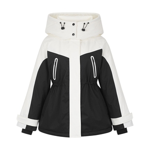 【90绒】黑白羽绒服女冬季短款外套kbne秋冬新款小个子派克面包服