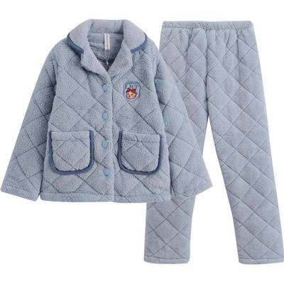 芬腾三层加厚抗静电夹棉家居服冬