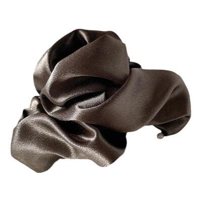 法式复古云朵抓夹光泽缎面桃子柚