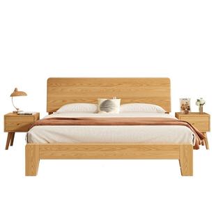 政府补贴全实木床现代简约主卧1.8m加厚橡木床1.5m榻榻米床双人床