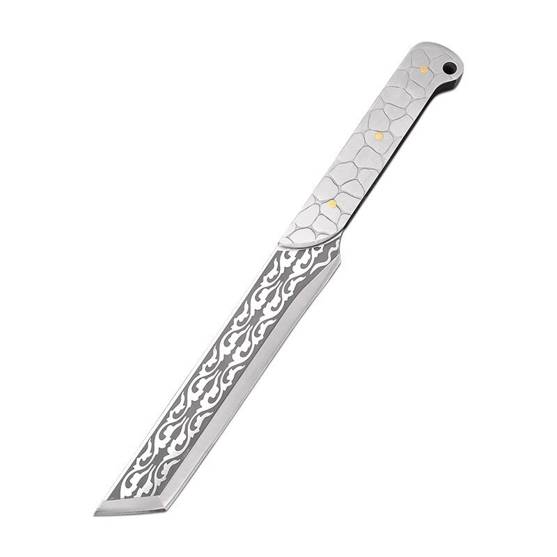 龙泉手工锻打斩切两用刀送刀套