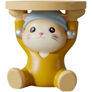 猫咪换鞋凳门口家用穿鞋凳子入户创意个性可坐设计网红卡通奶油风