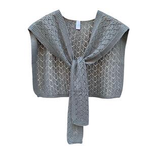 披肩女外搭网红毛线小披肩2026春秋季镂空搭坎肩针织衬衫围巾冬季