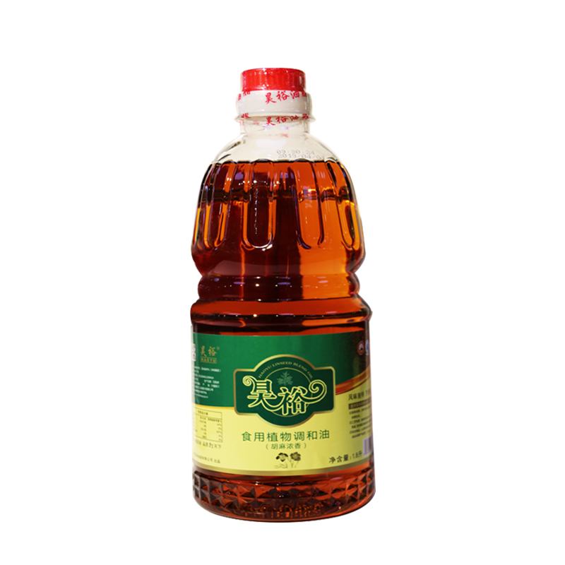 昊裕食用植物调和油胡麻浓香玉米热榨1.8L/桶宁夏家用炒菜煎炸