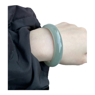 缅甸老坑油青贵妃玉手镯透水润冰种甜绿冰晴翡翠处理飘花阳绿宽窄