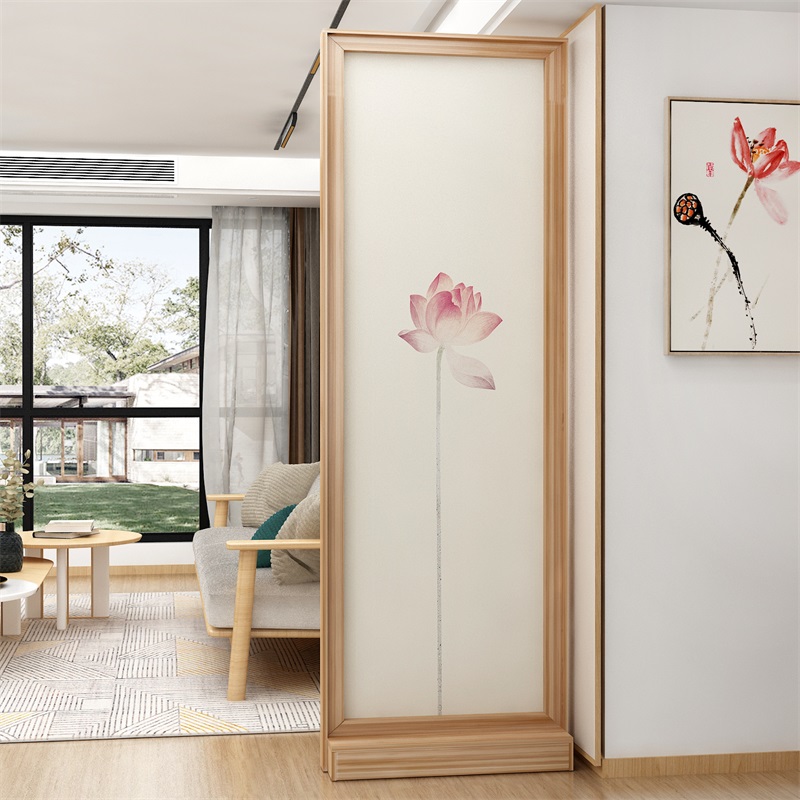 中式屏风隔断客厅简约现代玄关入户进门客厅轻奢软隔断遮挡小户型