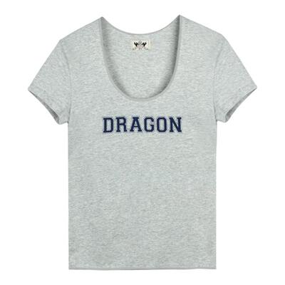 【苗苗同款】龙脸DRAGON FACE圆领短袖T恤 夏季修身棉T恤