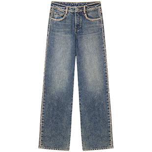 【闪耀派对】【保暖磨毛】Miss Sixty2025冬季新款牛仔裤重工直筒