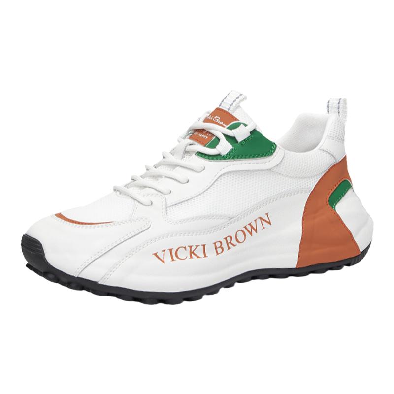 VICKI BROWN夏季男鞋新款潮鞋网面透气飞织鞋休闲运动男款男士