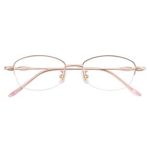 超轻纯钛小框眼镜近视女可配高度数小脸眼睛框镜架素颜半框平光镜