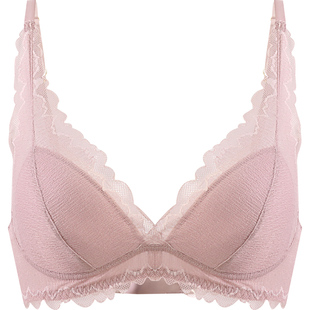 金三塔真丝里料 舒适唯美蕾丝美背无钢圈三角杯法式纯感内衣