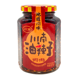 川南油辣子327g四川油泼辣子蘸料红油辣椒酱凉拌香辣下饭菜辣椒油