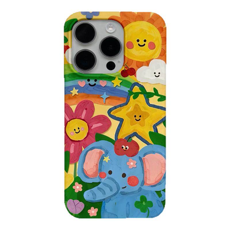 油画大象小熊适用iphone18promax苹果17个性16plus菲林壳15/14高级感12创意11pro软壳xsmax潮牌保护套XRAIR