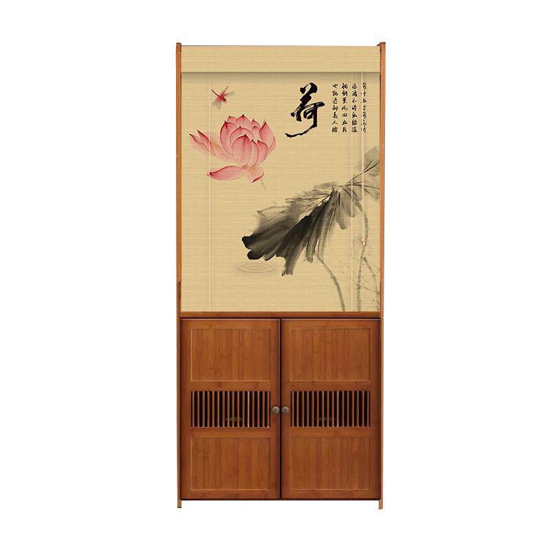 佛龛遮挡帘家用免打孔供桌佛柜子门帘菩萨佛像隔断帘新中式竹帘