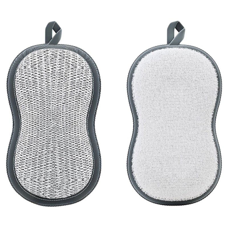 日本钢丝洗碗布双面用钢丝球不易沾油海绵擦厨房专用抹布刷碗神器