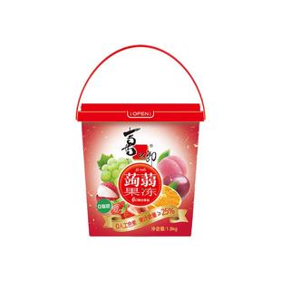 【直播推荐】喜之郎1.8kg超大桶蒟蒻果冻喜庆装零食