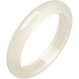 周六福香槟白玉髓手镯宽条新中式国风新年礼物送女友