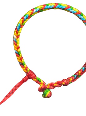 小众设计五彩绳手工编织男女简约森系亲子彩色手链宝宝原创绳子