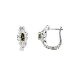 leqiyuan橄榄绿宝石耳钉女轻奢小众法式原创设计风新颖耳饰