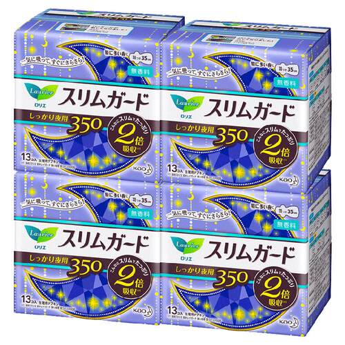【自营】花王乐而雅零触感超薄夜用卫生巾35cm*4包瞬吸超薄进口