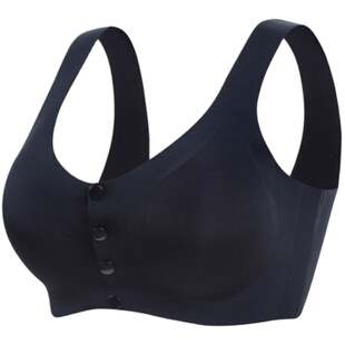 黛安娜精品安轻遥中老年妈妈冰丝无痕前扣内衣无钢圈乳胶背心文胸