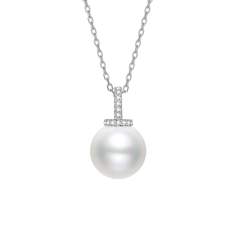 海水珍珠吊坠圆形高亮18K金