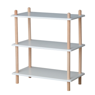 北欧实木落地置物架小户型简易白色多层储物架子厨房卧室收纳书架