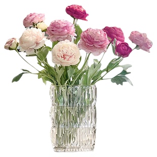 露莲仿真花摆设客厅摆件干花花束轻奢高端仿生餐桌花绢花洋牡丹花