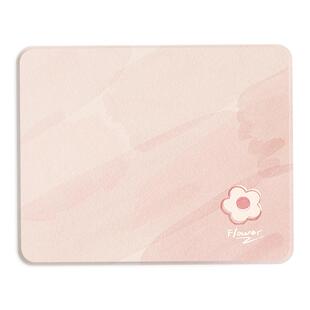 SUYA苏雅粉色小花鼠标垫小号女生办公电脑桌垫硬质便携高级滑鼠垫