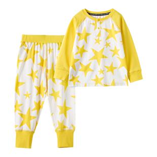 RYSONMOON男童女童薄款空调服莫代尔a类家居服星星儿童棉睡衣套装