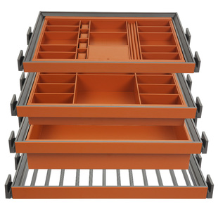 衣柜拉篮首饰盒抽屉式皮革格子抽挂裤架抽拉伸缩滑轨内置五金配件