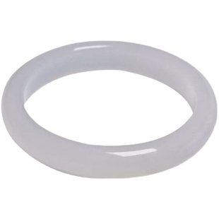 天然冰种白玉髓手镯细条少女荔枝冻玉镯玛瑙网红叮当镯子生日礼物