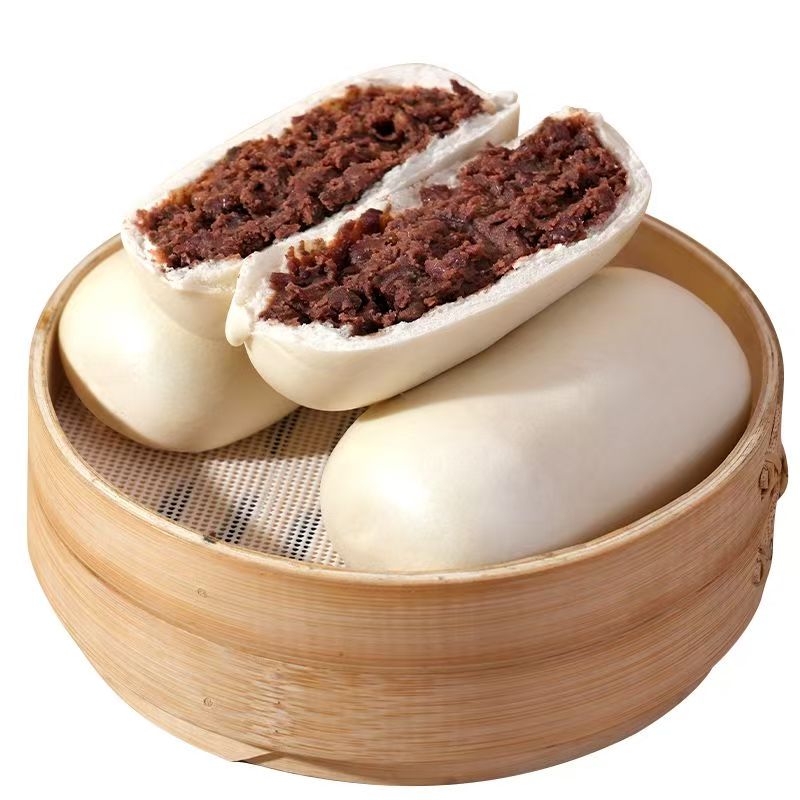 山东手工老面豆沙包红小豆早餐