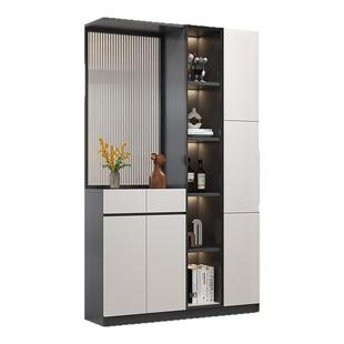 实木入户玄关柜正对门隔断柜客厅酒柜靠墙一体鞋柜轻奢现代屏风柜