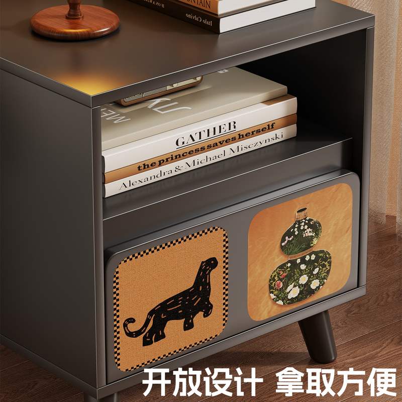 床头柜子置物架小型双层出租房家用几卧室简易用床边柜极窄简约边