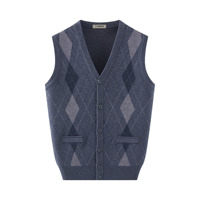 啄木鸟羊绒衫男士背心秋冬新款