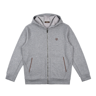 雷迪波尔男装夹克外套2025秋季新款连帽休闲舒适绵羊毛纯色上衣男