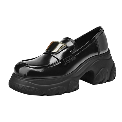 达芙妮厚底乐福鞋增高新款小皮鞋