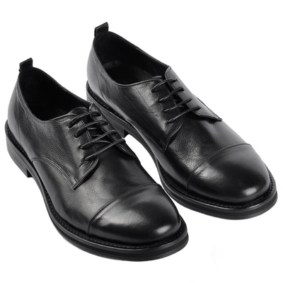 头层牛皮休闲皮鞋三接头德比鞋