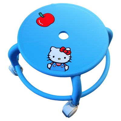 卡通猫咪万向轮静音久坐不累凳