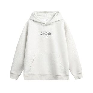 万有引力博物馆 小狗印花连帽卫衣女春季2025新款宽松中性风上衣