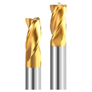 含钴镀钛涂层不锈钢铣刀全磨高速钢2刃3刃4刃直柄键槽立铣刀铣床