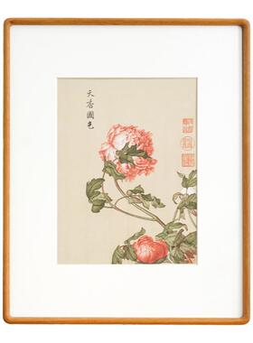 婳暖卧室花鸟实木画框有机玻璃