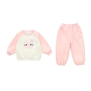 女童套装春秋季2026新款女孩宝宝洋气卫衣卫裤儿童春装休闲两件套