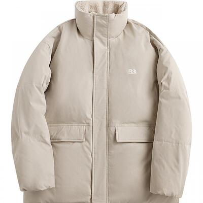 流石男装加绒立领短款羽绒服